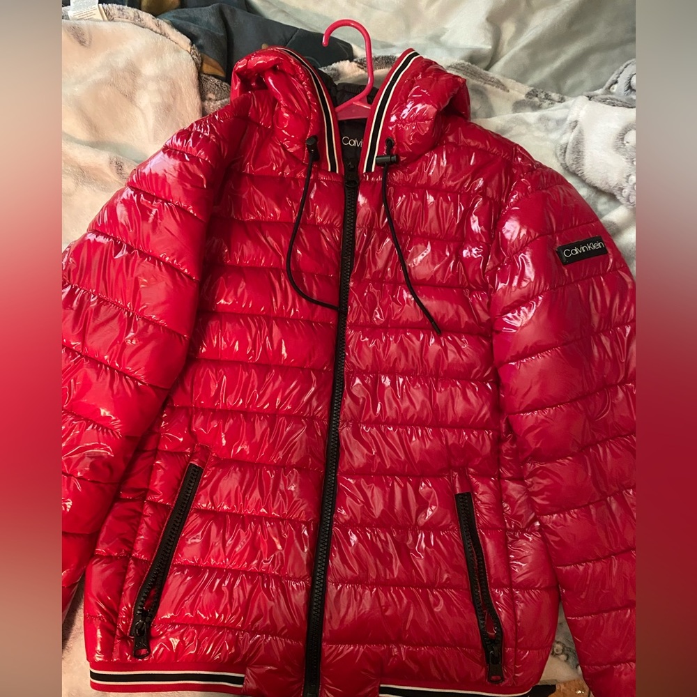 Red Calvin Klein Puffer Jacket
